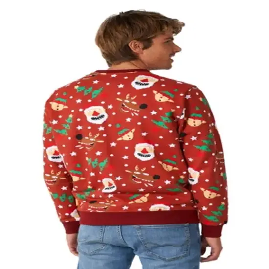OppoSuits Men's Christmas Sweater - Jolly Crew - Red image {1}