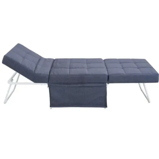 Folding Ottoman Bed with Adjustable Backrest, Modern Futon Couch, Convertible Chair into Sofa Bed for Living Room Apartment Office Small Space image {3}