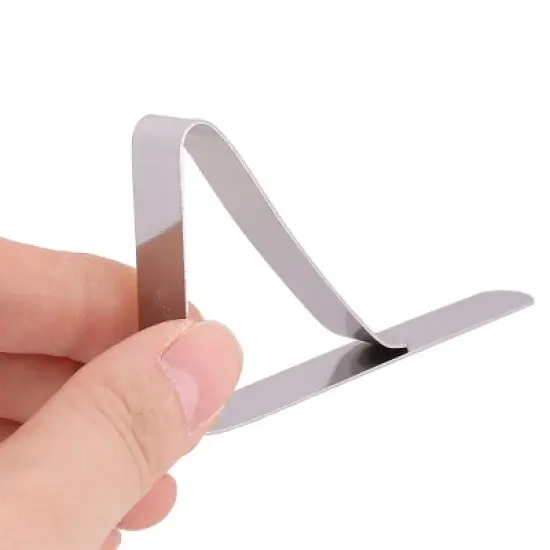 Unique Bargains Metal Table Cloth Holder Silver Tone 3" x 1" x 0.5" 10 Pcs image {1}