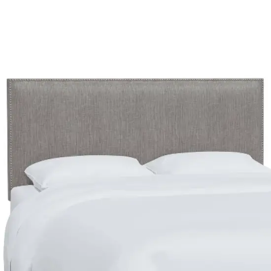 Arcadia Nailbutton Metallic Upholstered Headboard Groupie Pewter - Skyline Furniture image {4}