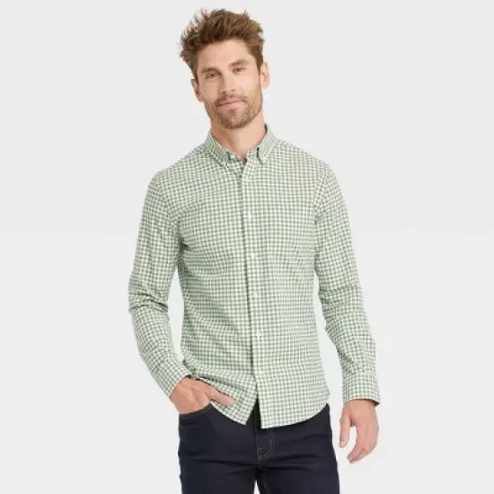 Men's Slim Fit Every Wear Long Sleeve Button-Down Shirt - Goodfellow & Co&trade; image {3}