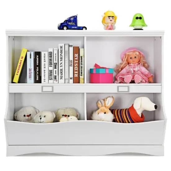 Tangkula Multi-Bin Kids Toy Storage Organizer Toy Display Shelf Bookcase image {2}