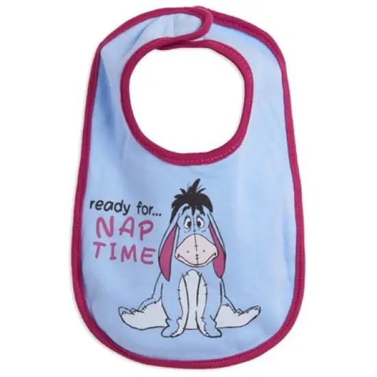 Disney Winnie the Pooh Tigger Eeyore Piglet Baby Boys 5 Pack Side Snap Bibs image {2}
