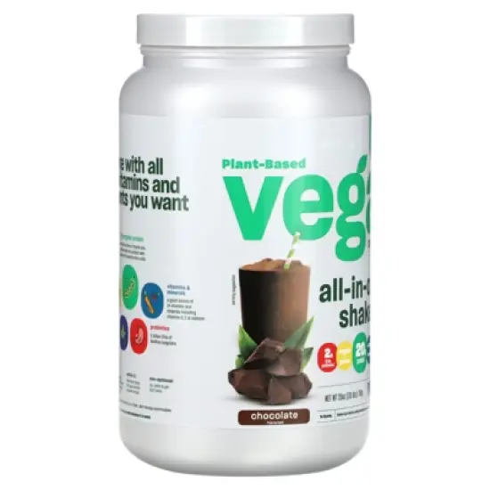 Vega Plant-Based Organic All-In-One Shake, Chocolate, 1 lb 9 oz (708 g) image {3}
