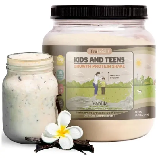 TruHeight Growth Protein Shake (Vanilla Ice Cream Flavor) Natural Growth & Development Protein Powder for Kids & Teens - Vitamins & Minerals, Ages 5+ image {10}