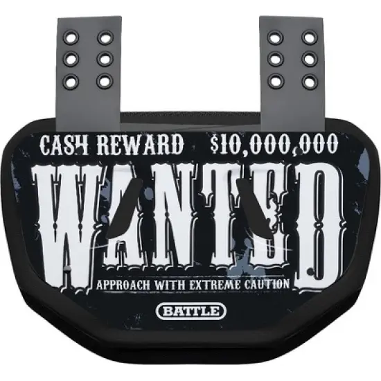 Battle Sports " Wanted " Chrome Football Back Plate image {1}