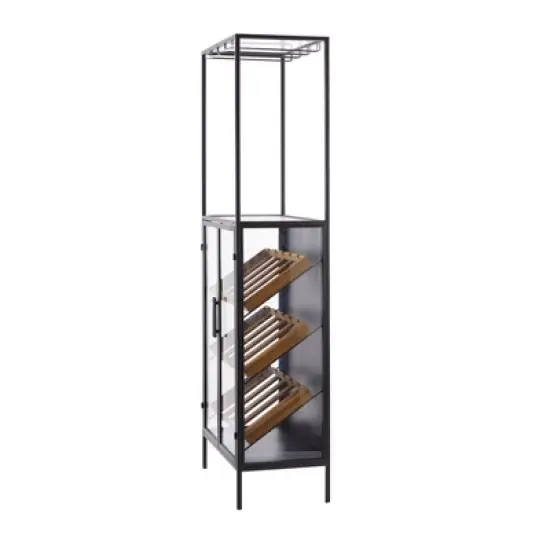 Modern Wood Standing Wine Rack Black - Olivia & May image {1}