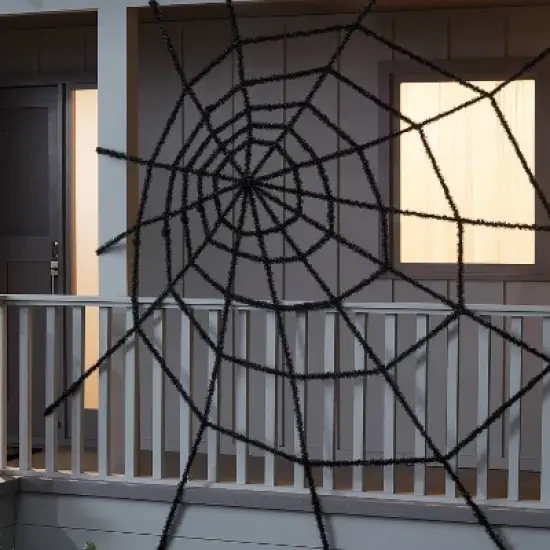 10' Giant Spiderweb Black Halloween Decorative Prop - Hyde and EEK! Boutique&trade;: Indoor/Outdoor Polyester Decor image {1}
