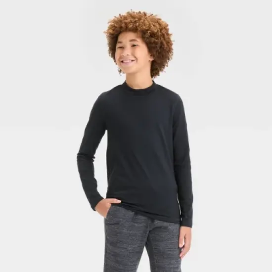 Boys' Long Sleeve Fitted Performance Mock Neck T-Shirt - All in Motion&trade; image {3}