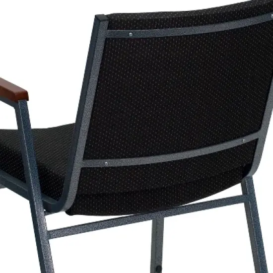 Emma and Oliver Heavy Duty Black Dot Fabric Stack Chair with Arms image {4}