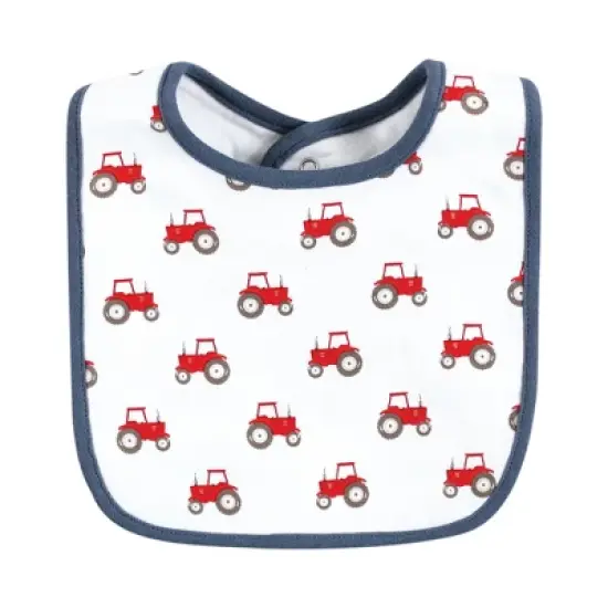 Hudson Baby Infant Boys Cotton Bibs, Green Farm Animals, One Size image {5}