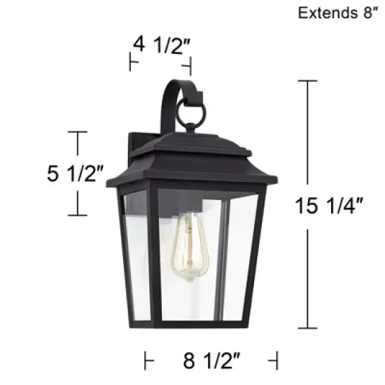 John Timberland Bellis Verde Rustic Outdoor Wall Light Fixture Texturized Black 15 1/4" Clear Glass for Post Exterior Barn Deck House Porch Yard Home image {6}