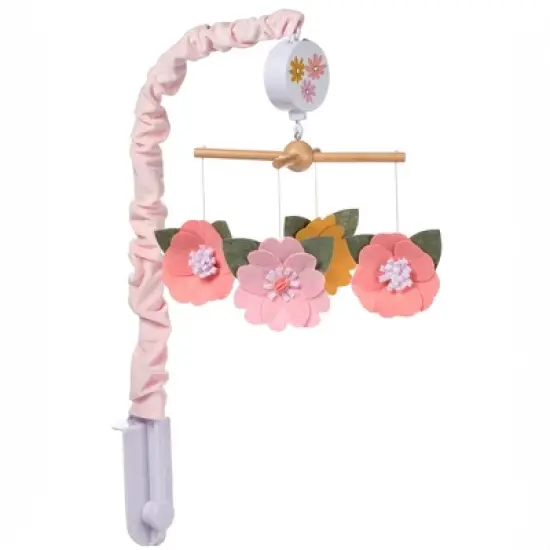 Lambs & Ivy Little Garden Felt Flowers Musical Baby Crib Mobile Soother Toy image {5}