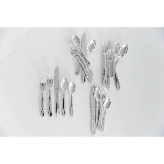 Cuisinart 20pc Stainless Steel Jolie Silverware Set: Flatware Set for 4, Corrosion & Stain-Resistant, Dishwasher-Safe image {3}