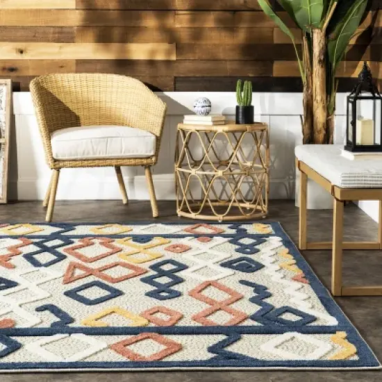 nuLOOM Aiko Geometric Moroccan Indoor/Outdoor Patio Area Rug image {7}
