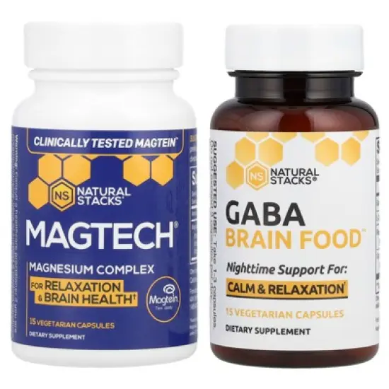 Natural Stacks Sleep Stack, 2 Bottles, 15 Vegetarian Capsules Each image {2}