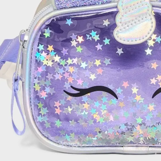 Girls' Unicorn Fanny Pack - Cat & Jack&trade;: Shell, Zip Closure, 28" Strap, Solid Pattern image {3}