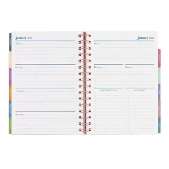 Erin Condren July 2025 - June 2026 Academic Planner A5 Colorblock Circles Coral image {4}