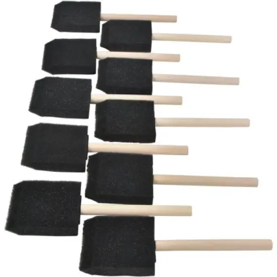 School Smart Wedge Foam Paint Brushes, 2 Inches, Pack of 10 image {2}