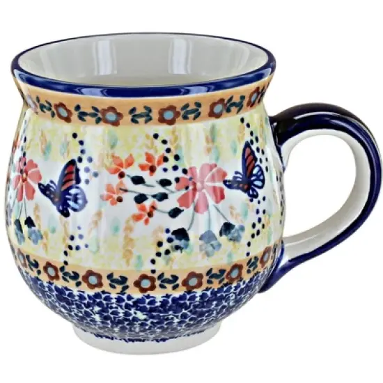 Blue Rose Polish Pottery K068 Manufaktura Large Bubble Mug image {2}