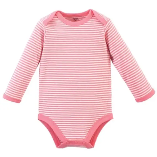 Touched by Nature Baby Girl Organic Cotton Long-Sleeve Bodysuits 5pk, Rosebud image {4}