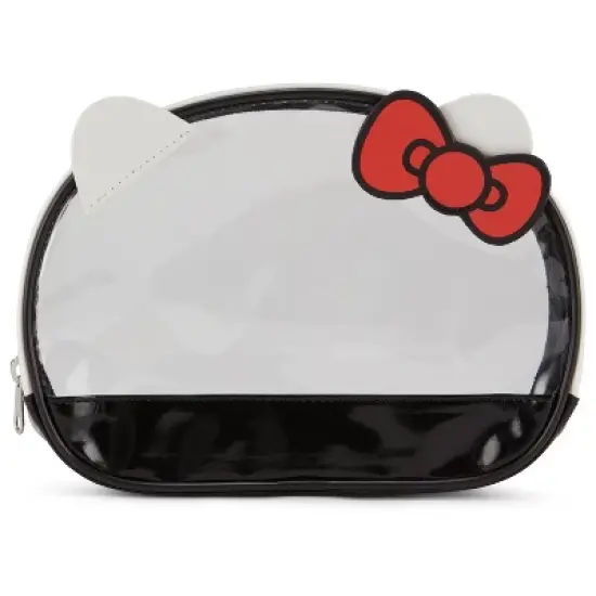 Hello Kitty 3 PC Cosmetic Case Set - Clear Black image {2}