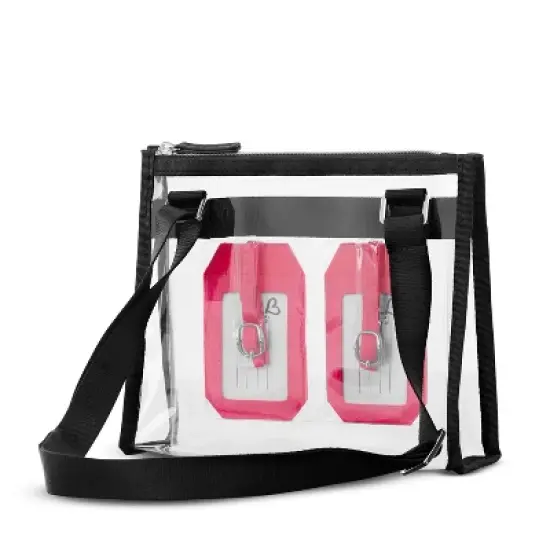 Sarah Jessica Parker Clear Crossbody Bag with Luggage Tag Set image {1}