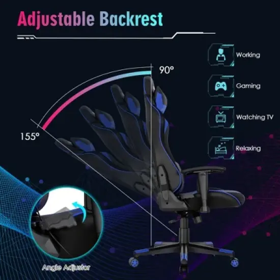 Costway Gaming Chair Adjustable Swivel Computer Chair w/ Dynamic LED Lights image {7}