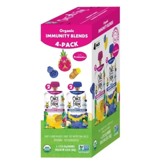 Once Upon a Farm Organic Immunity Blends Variety Pack - 12.8oz/4ct image {1}