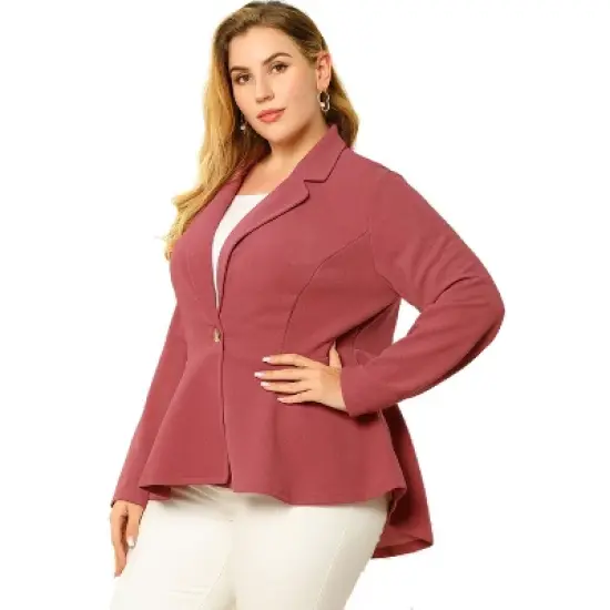 Agnes Orinda Women's Plus Size High-Low Hem Workwear Formal Peplum Blazers image {9}