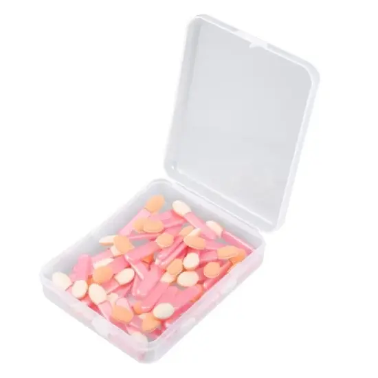 Unique Bargains Dual Sides EyeShadow Makeup Applicators Short Sponge Brushes Pink White 50 Pcs image {6}