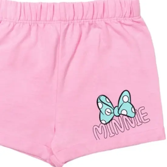 Disney Minnie Mouse Girls T-Shirt Shorts and Scrunchie 3 Piece Outfit Set Little Kid to Big Kid  image {8}