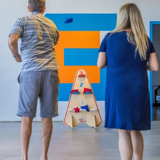 GoSports Top Shelf Toss Vertical Cornhole Game - Bean Bag Toss with a Twist - Includes Tote Bag image {2}