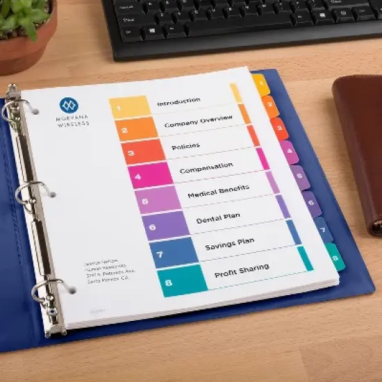 Avery Ready Index Customizable Table of Contents Asst Dividers 8-Tab 11 x 9 1/2 11163 image {6}