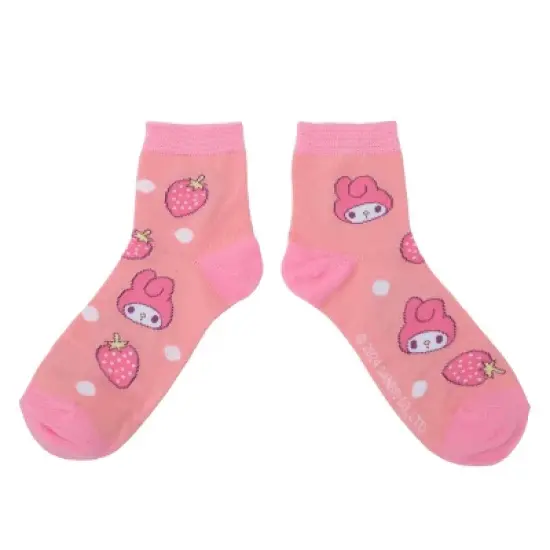 Hello Kitty & Friends Character Print Women's 3-Pair Casual Quarter Crew Socks image {5}