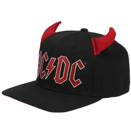 ACDC Embroidered Logo Pre-curved Snapback with 3D Horns image {2}