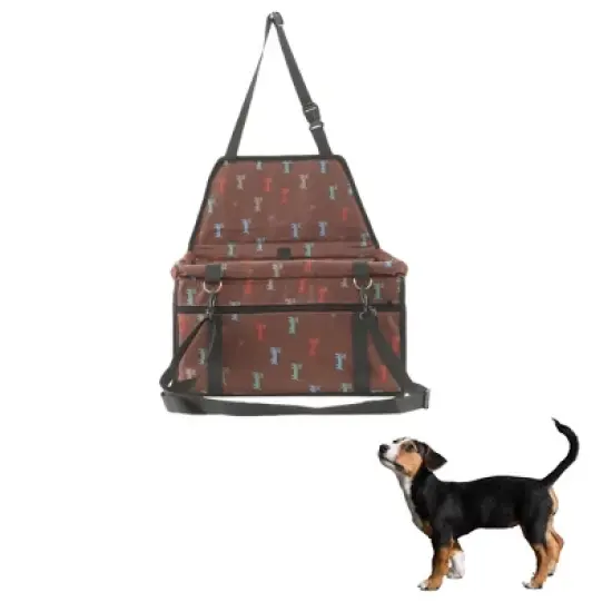 Unique Bargains Dog Print Pet Car Seat Cover 15.75"x12.6"x9.84" Brown 1 Pc image {5}