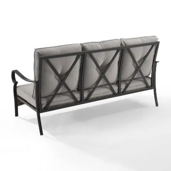 Dahlia Outdoor Steel Sofa Taupe/Matte Black - Crosley image {8}