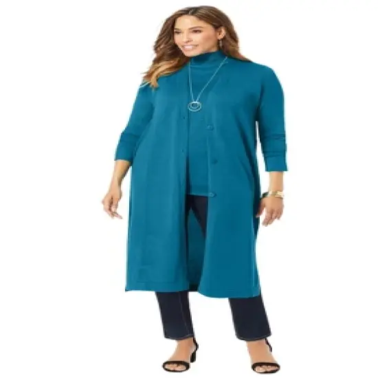 Jessica London Women&rsquo;s Plus Size Fine Gauge Duster Cardigan image {7}