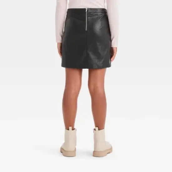 Girls' Faux Leather Mini Skirt - art class&trade; image {1}