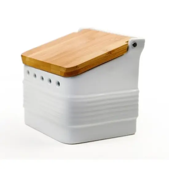 Rsvp Stoneware Garlic Keeper - White image {10}