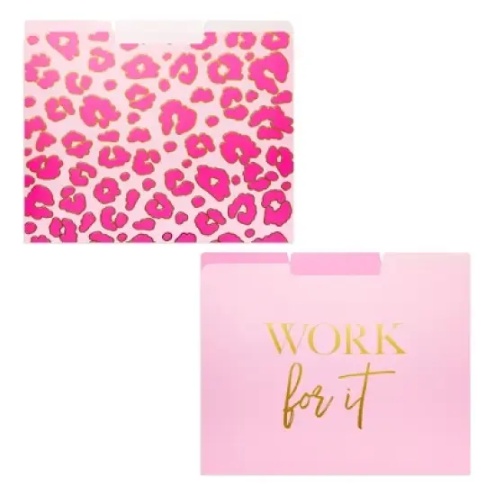 Paper Junkie 12 Pack Pink Leopard Decorative File Folders, Cute Office Supplies, Letter Size with 1/3 Cut Tab for Women, 11.5x9.5" image {4}