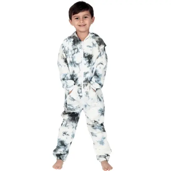Joggies - TieDye Black Toddler Footless Hoodie Onesie image {2}