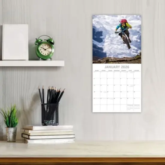 2026 Square Wall Calendar, Mountain Biking, 16-Month Lifestyles Theme with 180 Reminder Stickers (30x30 cm) image {1}