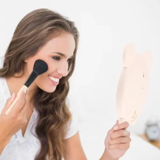 Unique Bargains Durable Cartoon Ears Desktop Cosmetic Mirror 1 Pc image {2}