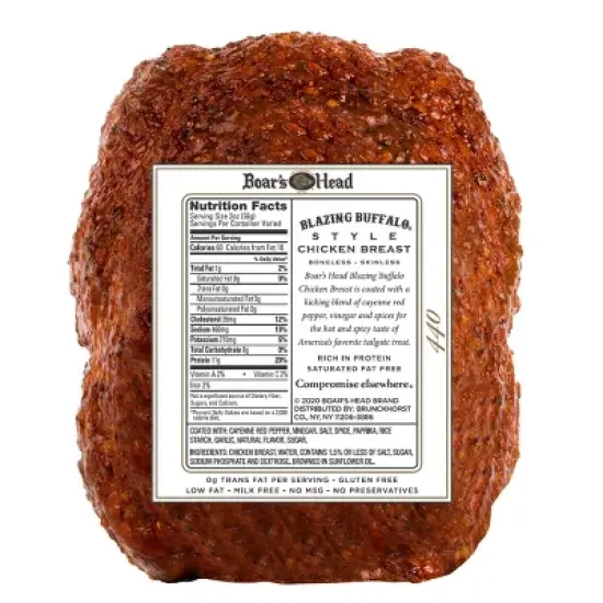 Boar's Head Blazing Buffalo Chicken - Deli Fresh Sliced - 4.5lbs - price per lb image {2}