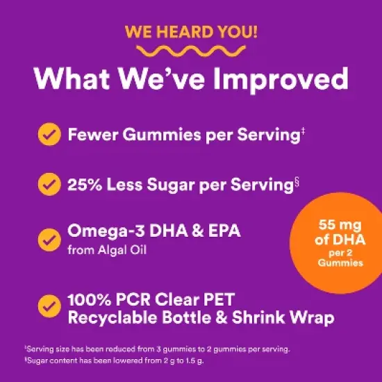 SmartyPants Toddler Plus Multivitamin & Omegas Gummies with Vitamins C, D3, B12 & Zinc - 60ct image {5}