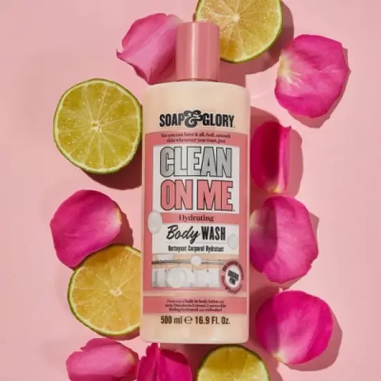 Soap & Glory Clean on Me Clarifying Mandarin, Strawberry, Rose, Peach and Musk Body Wash - Original Pink Scent - 16.9 fl oz image {2}