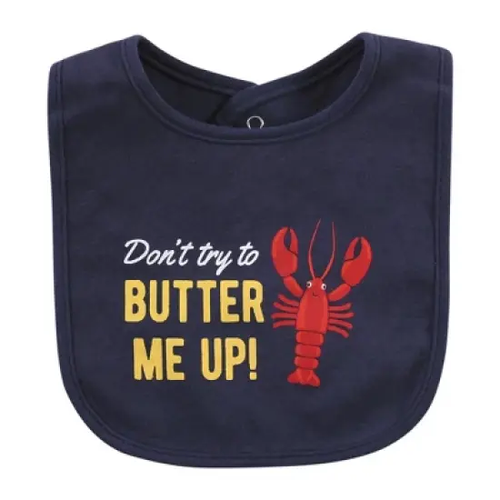 Hudson Baby Infant Boys Cotton Bibs, Butter Me Up Lobster, One Size image {2}