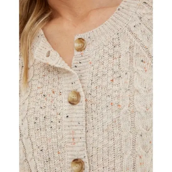 FatFace Womens Chloe Cable Crew Cardigan image {2}